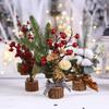 Xinlhanlh Urlaub Gefälschte Baum Zweig Beere Blume Weihnachten Schaufenster Ornament Desktop Decor