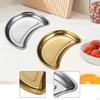 Metal Serving Tray, Moon Shape Plate Cheese Board Dessert Snack Tray Kitchen Countertop for Veggie,