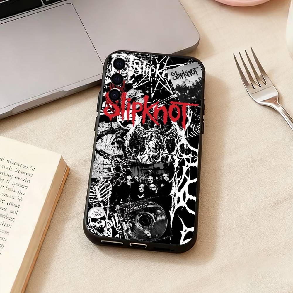 American S-SlipKnot Band Phone Case Black Silicone Soft For Samsung Galaxy A73,A72,A71,A70,A53,A52,A51