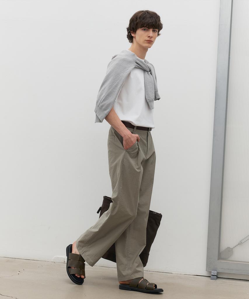MINDBRIDGE [Couture] Wide Single-Pleat Full Elastic Waist Pants - 2 Colors