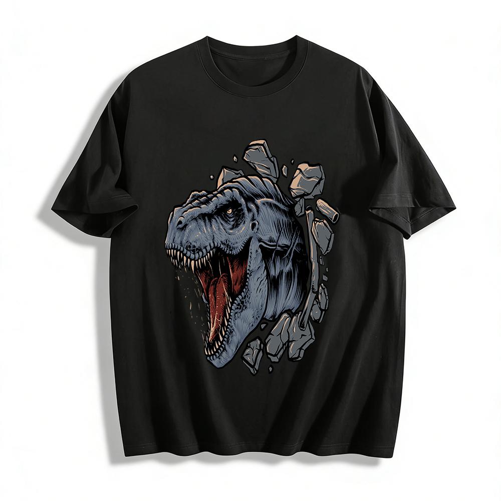 

Vintage T-Rex Breaking Through Wall Graphic Tee Pure cotton T-shirt XXS