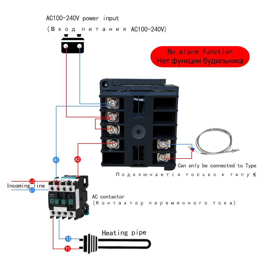 REX-C100 Digital Temperature Controller Thermostat Relay Output + K Type Thermocouple Sensor 48 X 48