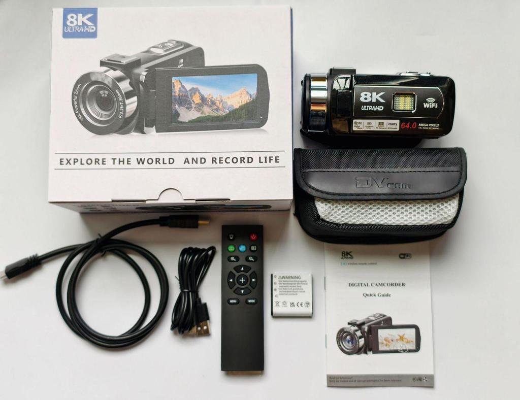8K WiFi HD Touchscreen Camcorder for Automatic Recording, Travel, Weddings, and Vlogs