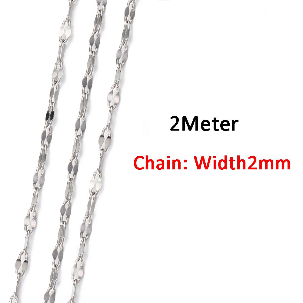 2Meters/1Meter Stainless Steel Chain High Quality Gold Color Chains for Bracelet Necklace Jewelry Making DIY Findings Wholesale
