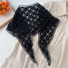 Embroidered Lace Triangle Scarf Transparent Skirt Curtain Simple Embroidered Flower Scarves  Travel