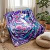 Unicorn with Rainbow Hair in Galaxy Theme blanket Lightweight Warm Flannel Blanket Decorative Throw Blanket for Home Decoration