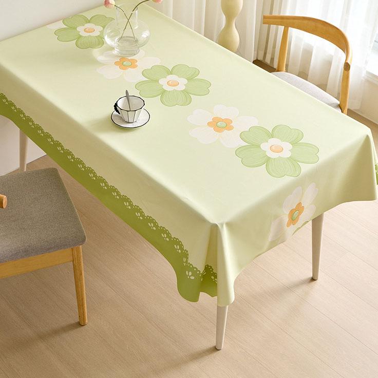 Tovaglia Rettangolare in Ecopelle con Stampa Floreale di Campagna Impermeabile Resistente all'Olio Resistente al Calore Copritavolo Senza Lavaggio