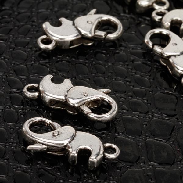 

9шт Застежка «Слон-лобстер» 23мм античное серебро