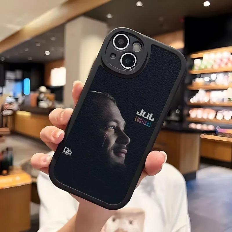 France Jul Rapper Phone Case For iPhone 11 12 13 14 15 16 Pro Max 7 8 Mini Plus SE X XS XR Silicone Case PU Leather Back