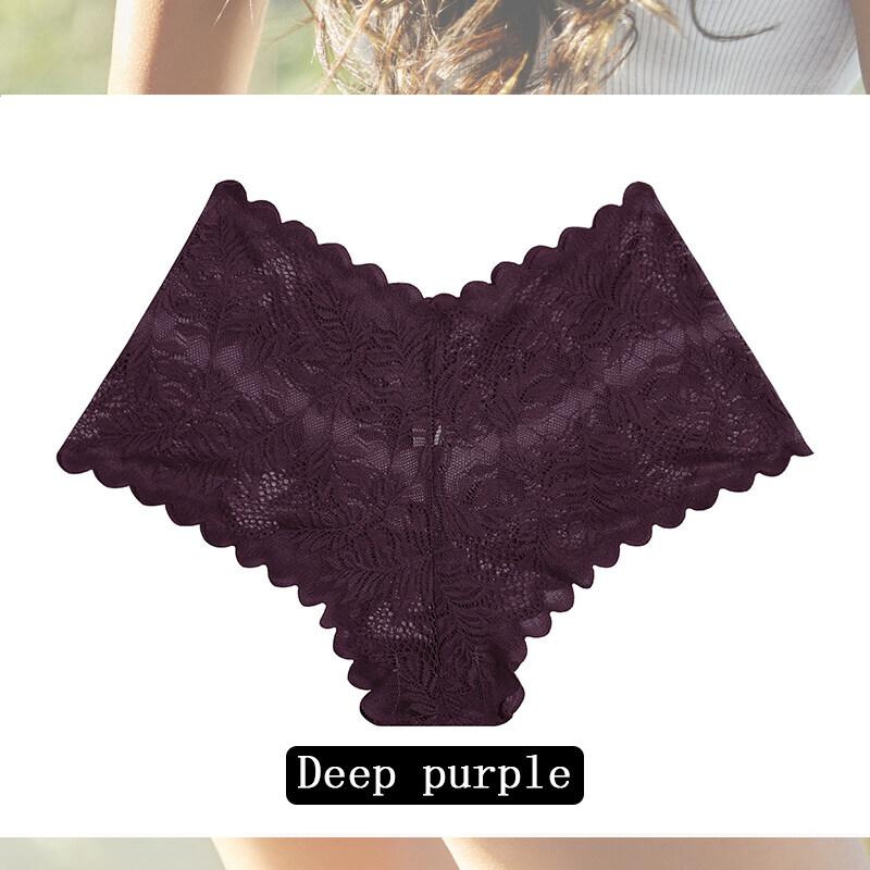 Intimo Sexy Pizzo a Vista Mutandine da Donna Floreali Tinta Unita Intagliate Slip Intimo Femminile Traspirante Lingerie da Donna