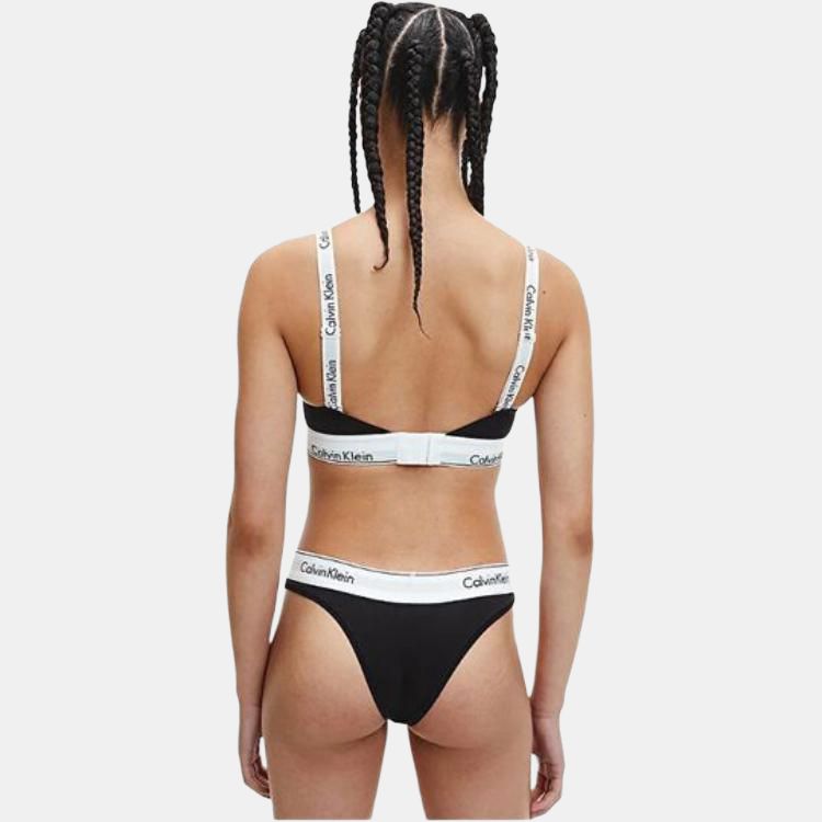 Calvin Klein Ss23 Letter Logo Print Color Block Bra Women underwear Black QF7059EUB1