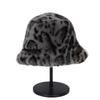 Winter Cross-border New Trend Plush Hat Women's Korean Version Fashion Foreign Style Leopard Print Bucket Hat Versatile Basin Hat To Keep Warm