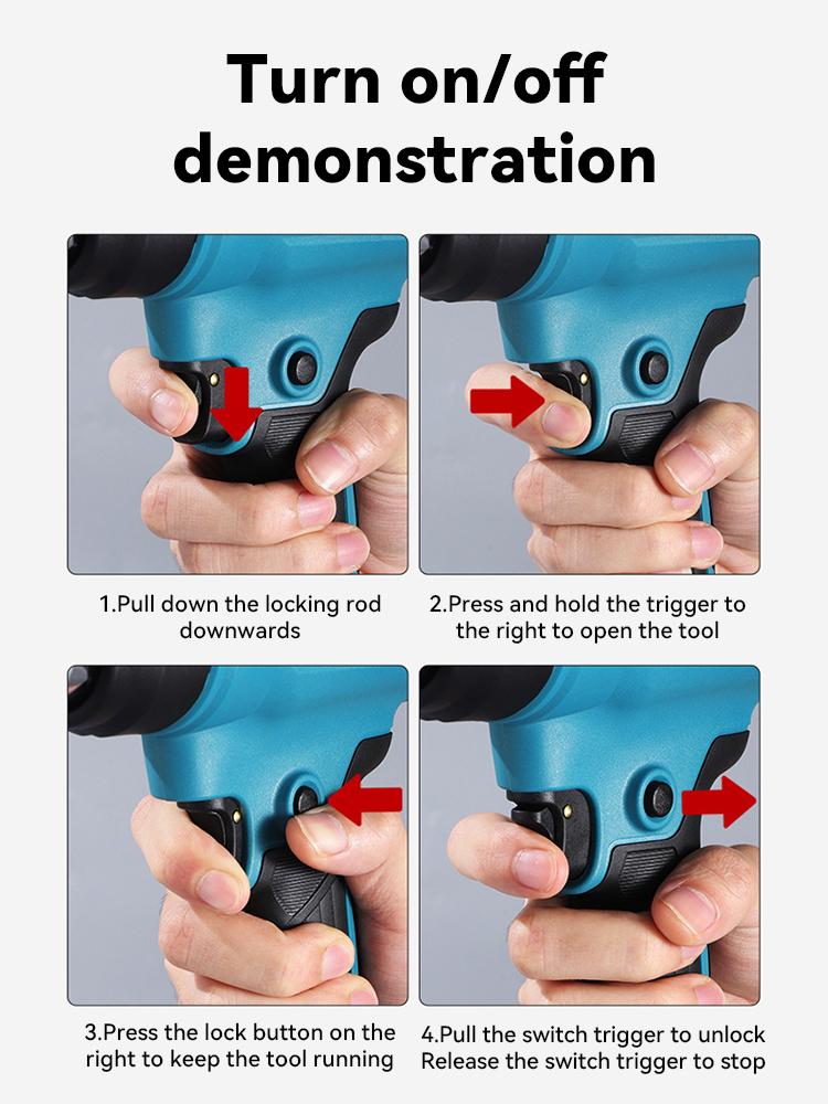 18V Heat Gun Shrink Wrapping Tool Hot Air Gun Air Dryer Soldering Thermal Blower with LED display, Tool only, No battery