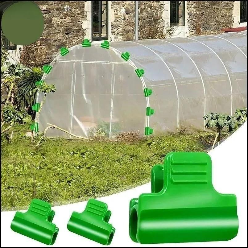 

30-Piece Vegetable Green Plastic Buckle Fasteners for Greenhouse Sunshade Nets 6mm-10PCS