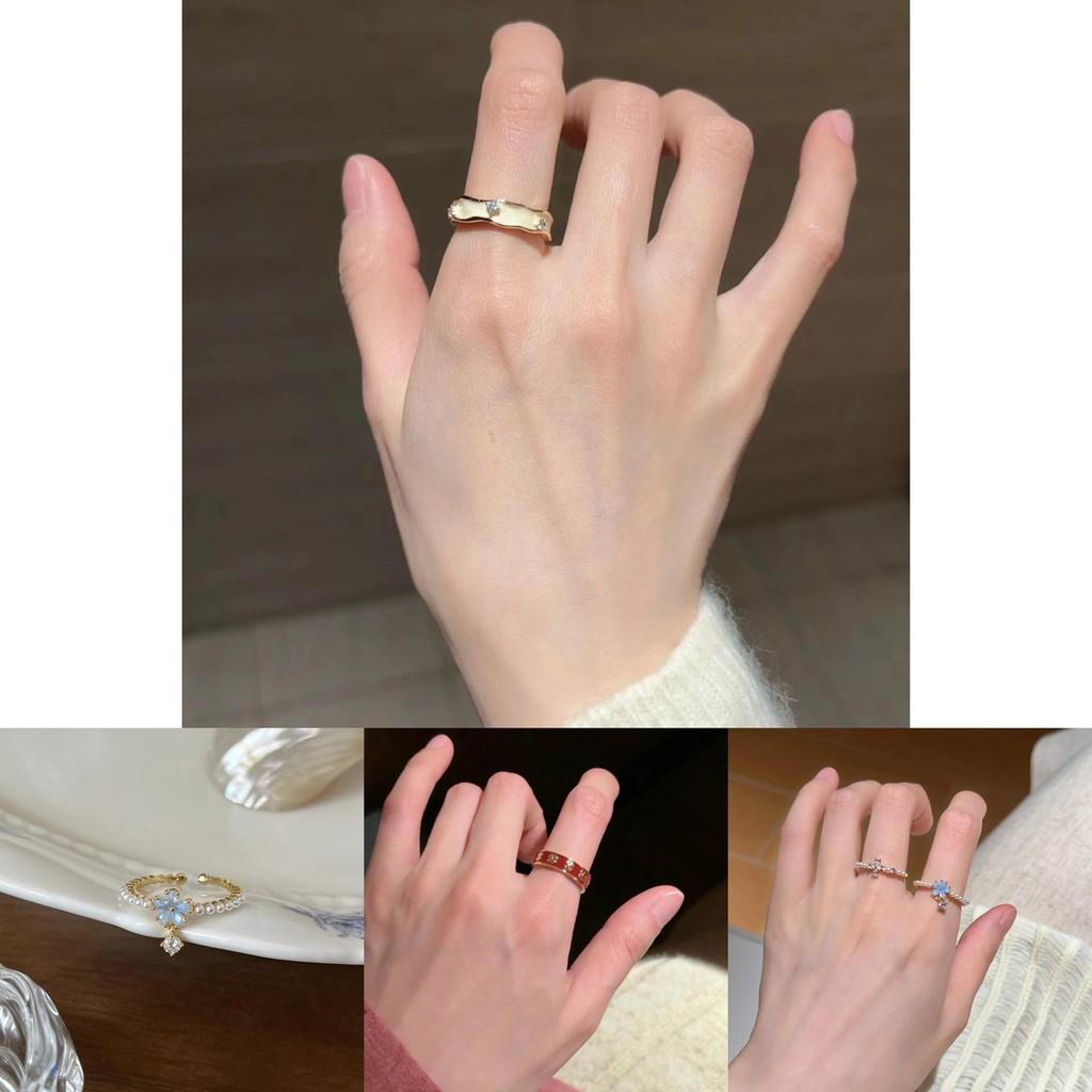 Stylish S925 Pure Silver Ring Featuring Distinctive Flower And Pearl Elements