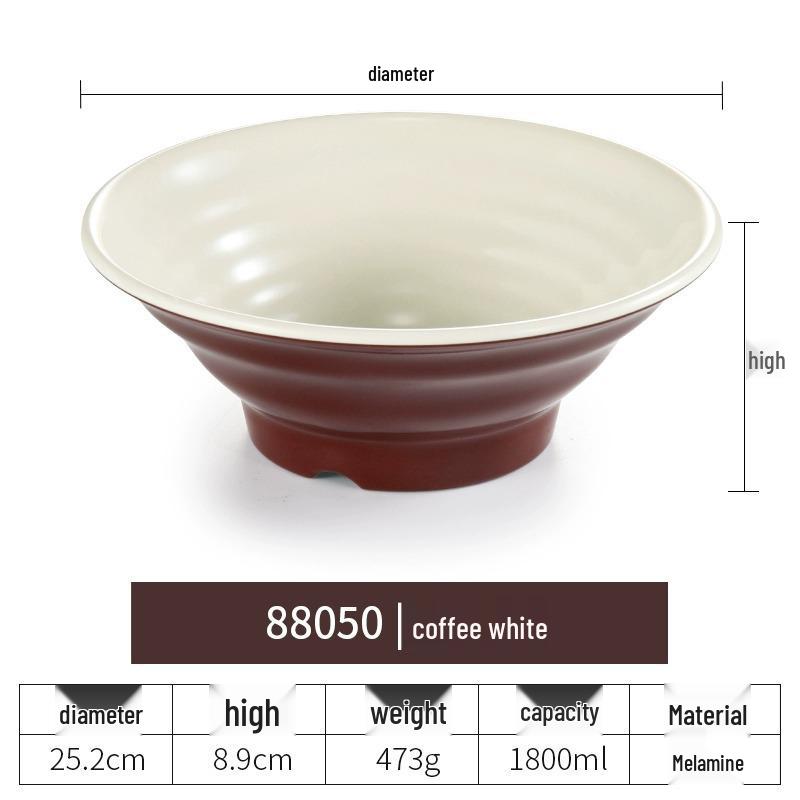 Net Celebrity Melamine Ramen Bowl: Two-Tone Creative Design, Large, Ideal for Mala Tang and Rice Noodles
