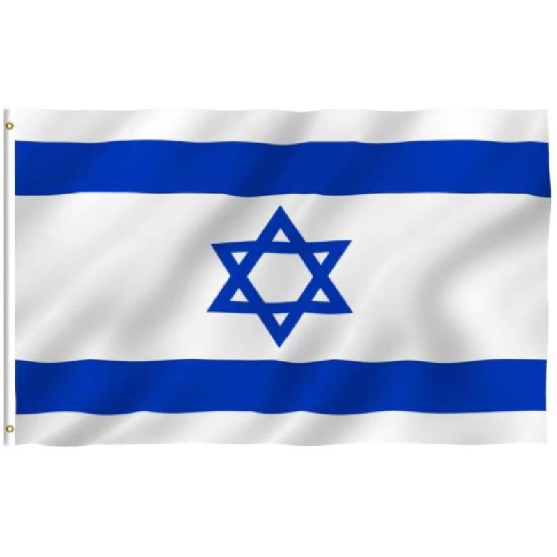 90x150 CM Bandera Nacional de Israel A Prueba de Desvanecimiento de Doble Cara Sin Arrugas Ojales de Metal Resistentes al Sol Poliéster IL Banner Decoración de Jardín Interior Al Aire Libre