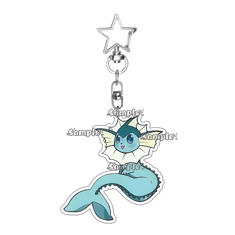 PKM Umbreon Jolteon Glaceon Vaporeon Eevee Anime Cartoon Accessory Acrylic Keychain Backpack Decoration Charm Pendant Gifts Toys