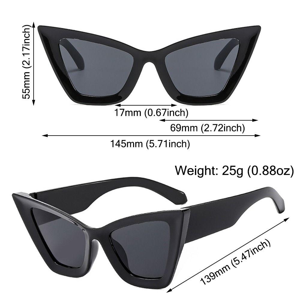 Fashion Oversized Cat Eye Sunglasses UV400 Beach Travel Punk Sun Glasses Black Shades for Women & Men