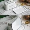 Enamel Butter Dish with Lid – Sealed Cheese Box and Dessert Tray for Kitchen or Restaurant Use