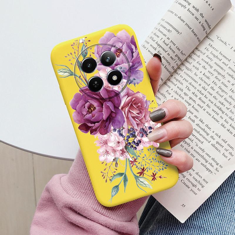 Case For Redmi 14C 4G 14R 5G A4 Note 14 Pro Poco C67 Cute Heart Flower Back Cover Soft Silicone Matte Protective Fundas Cartoon