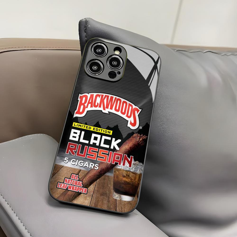 Backwoods Cigars Phone Case for Iphone 17 Air 16 15 14 12 11 13 Pro Max Mini X Xr Xs Puls Black Glass Cover