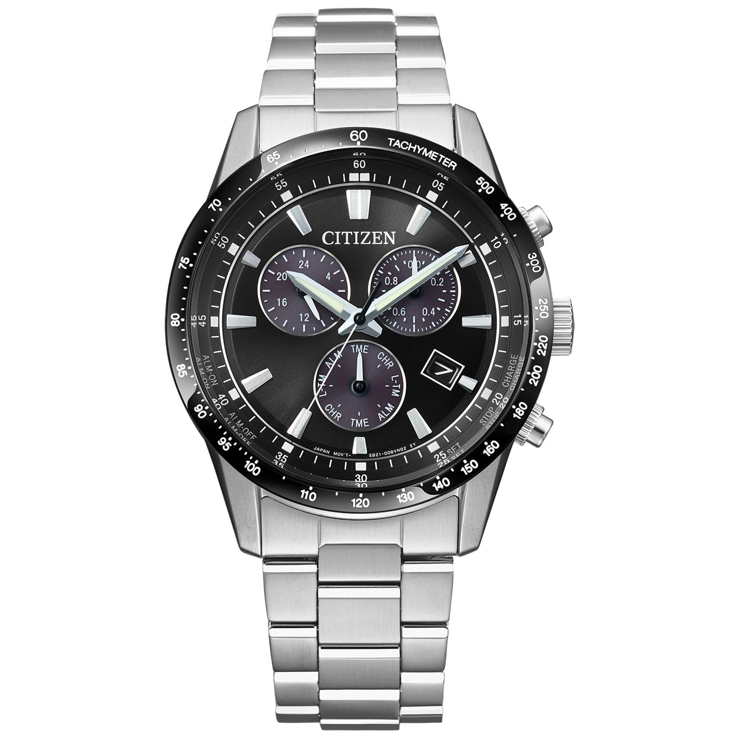

Citizen Chronograph Date Solar BL5614-59E Men s Watch, Waterproof, Light-Powered Eco-Drive, Display, Analog, Business, Black/Silver,