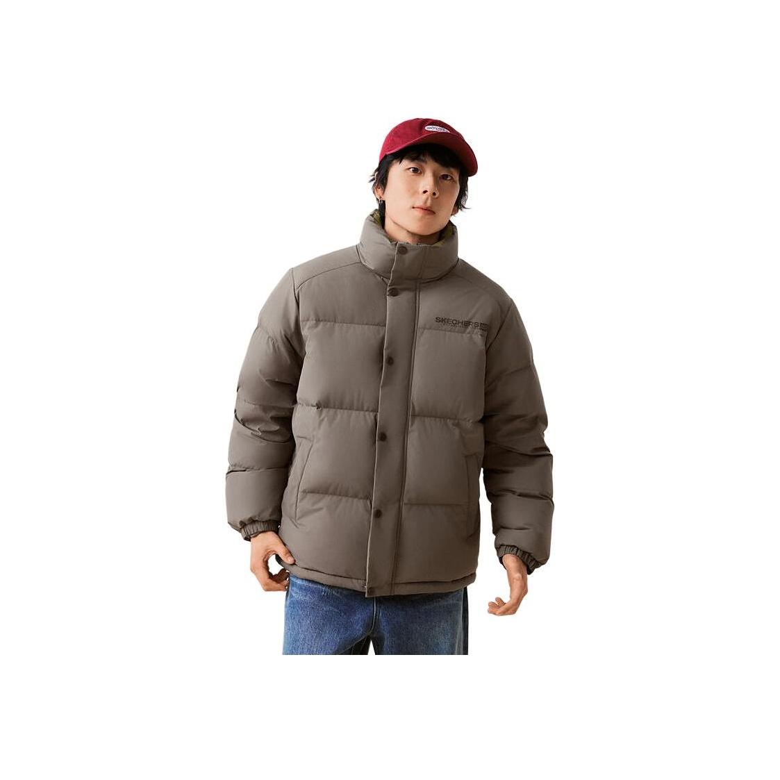 Skechers Windproof Waterproof Oil Resistant Warm Insulated Short Duck Down Jacket Unisex Jacket Iron-Brown L425U008-05QR XS