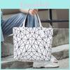 Fashionable Solid Color Geometric Pattern Large Capacity Casual Tote Bag For Women