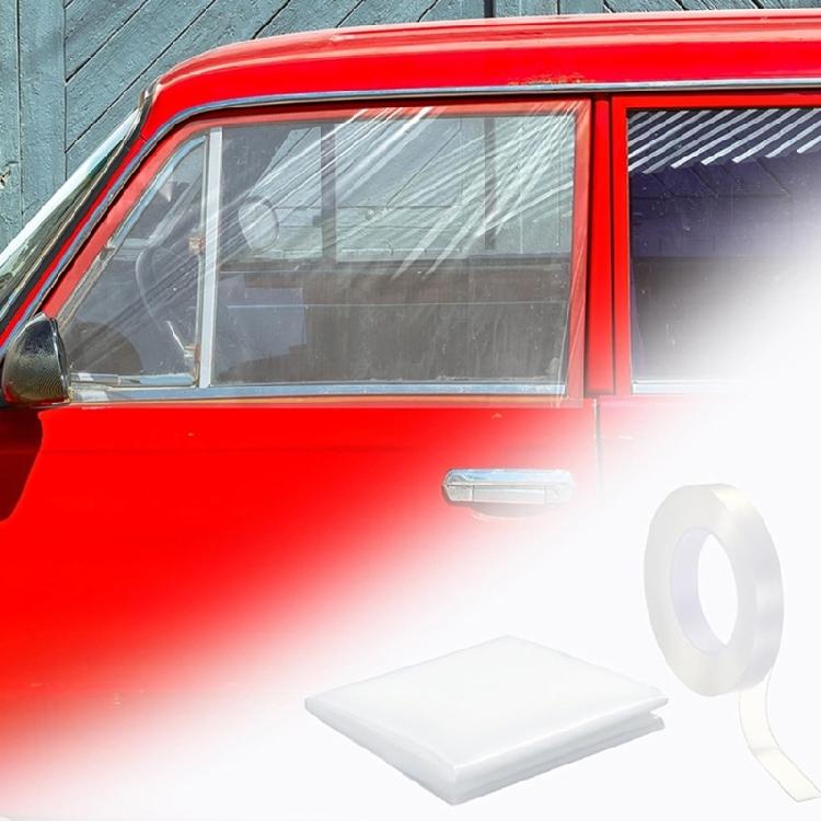 Wasserdichte Auto-Fensterabdeckfolie PVC-Folie für zerbrochenes Fenster 31,5 Zoll breit Fahrzeugglas-Reparaturset Einfache Installation
