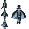 Kids Boy Skeleton Skull Ghost Cloak Halloween Cosplay Party Outfit Costume