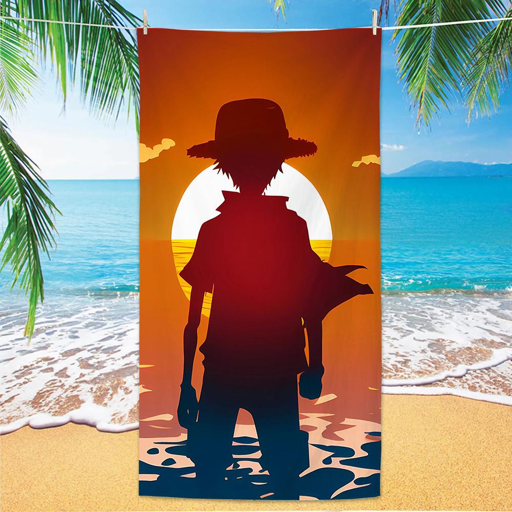 Popular Beach Towel Cartoon Animation Nautical King Bath Towel Microfiber Quick-Drying Towel