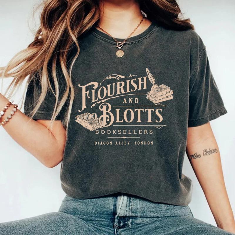 Women's Pure Cotton Washed and Aged Short-sleeved Fashionable T-shirt
