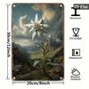 Vintage Edelweiß Metall Wanddeko Große Gänseblümchen-ähnliche Blumen Design Eisenplakette für Heimbar Café und Innendekoration