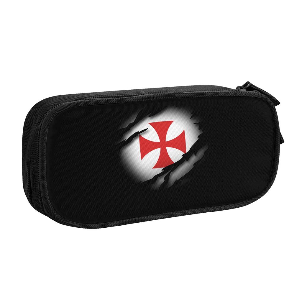 Knight Templar Cross Kawaii Pencil Case Girls Boys Big Capacity Pencil Bag Pouch Students Stationery