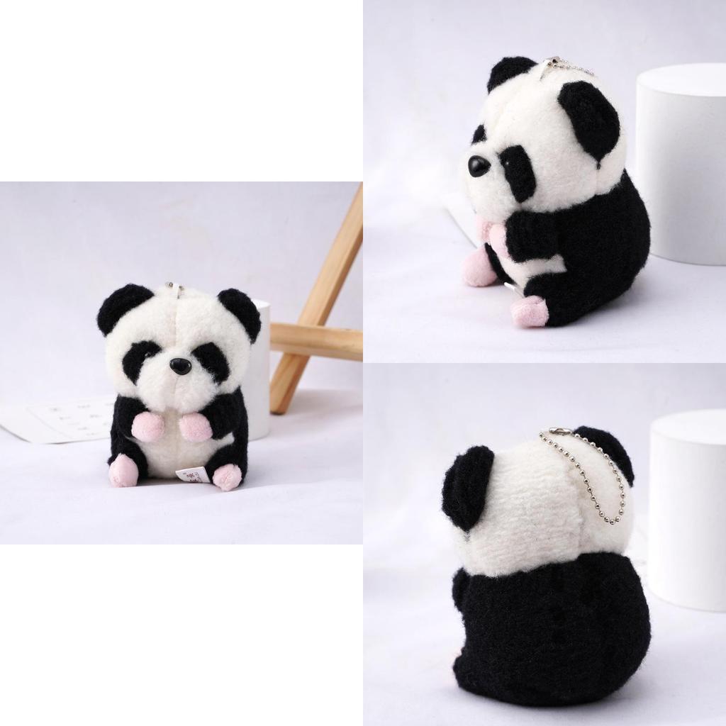 Adorable Plush Panda Keychain Cute Panda Stuffed Animal Toy For Backpack And Bags