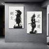 Japanese Bushido Samurai Kenshi Poster Prints Canvas Painting Abstract Portrait Wall Art Picture for Home Living Room Wall Decor