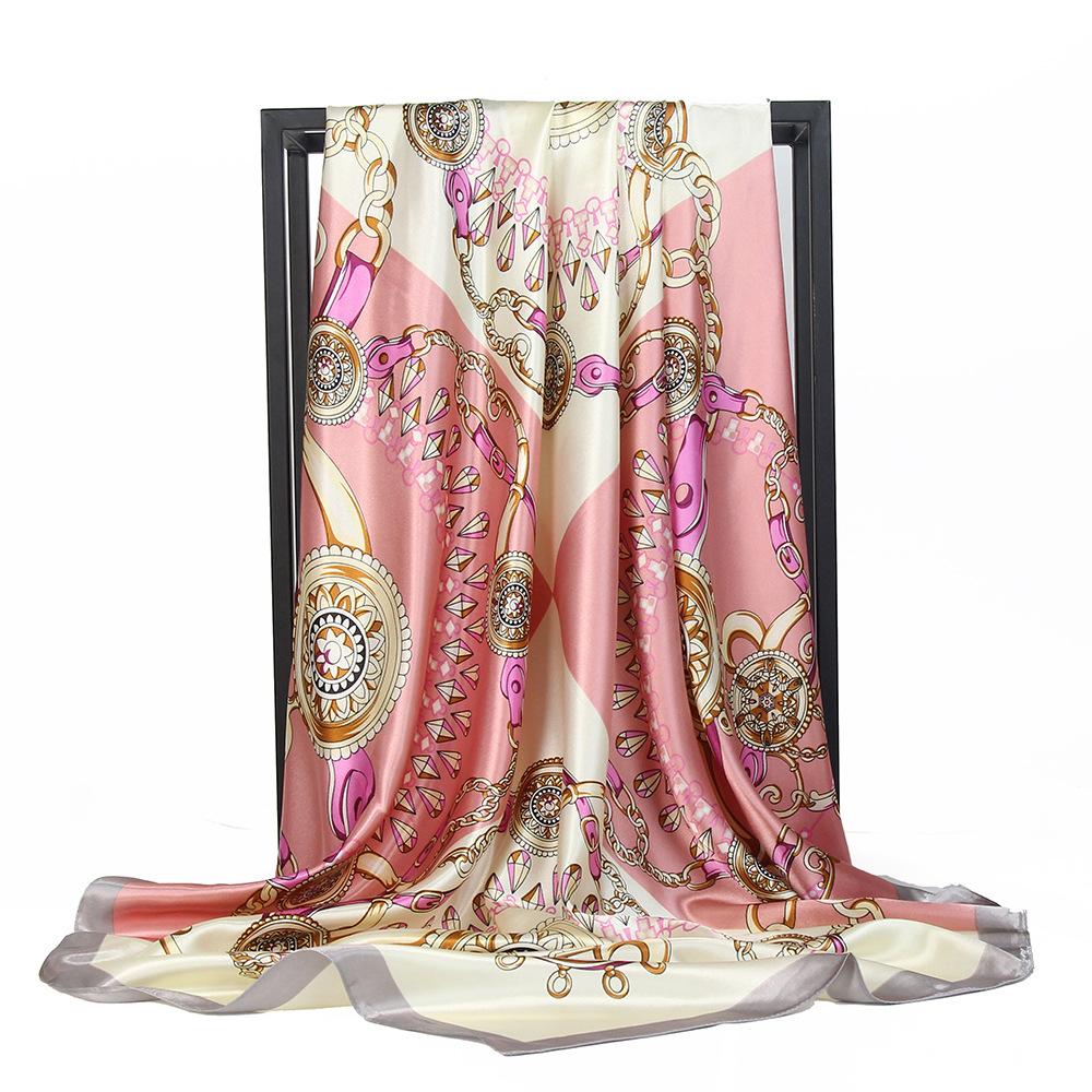 Vysoce kvalitní luxusní hedvábné šátky čelenka Šály Šála na krk pro ženy Řetízek Hedvábný šátek Dámská ozdobná šála