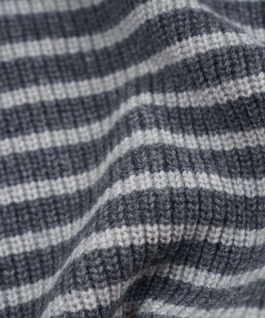 Frizmworks Wool Stripe Round Cardigan _ Charcoal