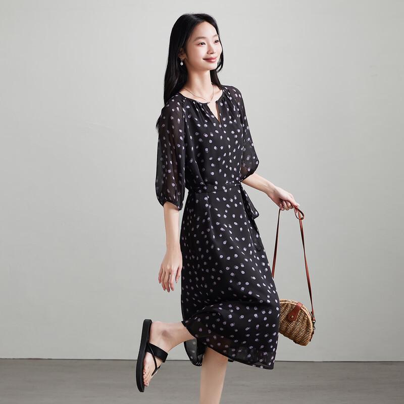 SOFSIL Women s Elegant V-Neck Polka Dot Dress XL