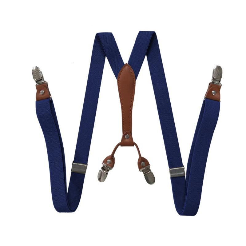 Fashion Vintage Suspenders for Adult Women Men 2.5cm Wide Cross-Over Back 2 Side Clips Adjustable Elastic Trouser Brace Straps
