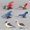 Realistic Pvc Parrot Figurines Set Of Six Colorful Decorative Animal Models