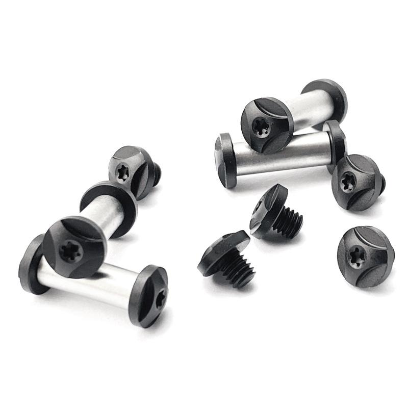 10pcs/lot 416 Stainless Steel Material Knife Handle Pairs Locking Screws M4 Thread T8 Torx Nut Head Spindle Nail Rivet Fastener