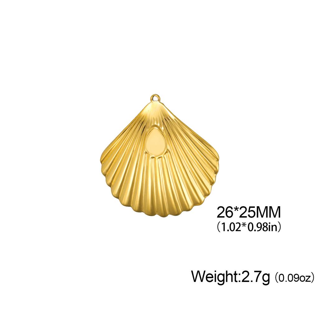 Teamer 3pcs/Lot Shell Charms For Jewelry Gold Color Stainless Steel Pendant For Necklace Earrings DIY Making Fashion Accessories