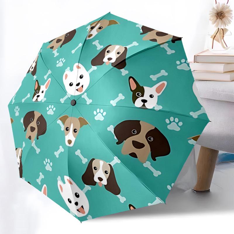1pc Dog Faces Folding Umbrella | Elegant Design, Fashionable Accessory, Durable Construction, Sturdy Ribs yy251107074