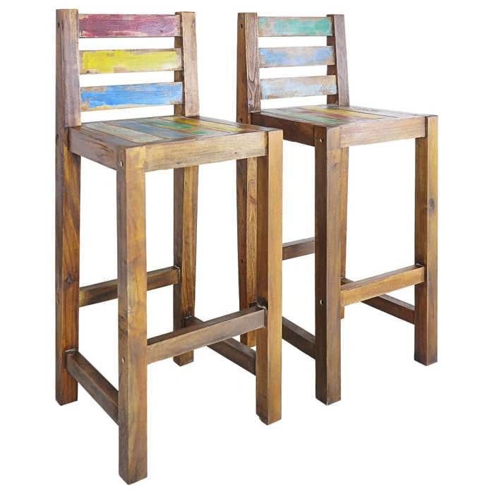 VidaXL Set of 2 Bar Stools, Pub Chair, Bistro Seat, Furniture for Dining Room Kitchen Living Room Home Interior 245800