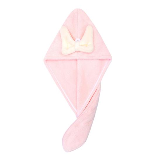 

Kids Hair Drying Cap Super Absorbent Quick Dry Hair Towel Wrap with Button Cute Bow Anti-Frizz Turban for Girls Long Hair