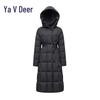 Yalu EW Women's Fashion Button-Front Loose Long Goose Down Puffer Jacket