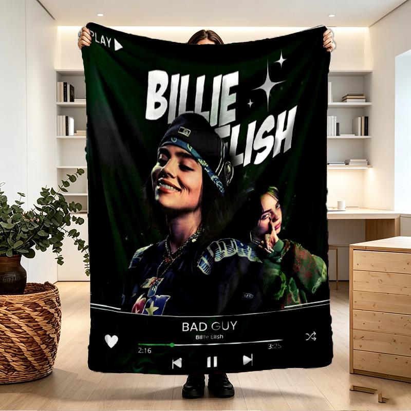 Billie Eilish Print Blanket - Soft & Comfortable, for Bedroom, Travel, Sofa, Home Decoration - Birthday Christmas Gift for Friend