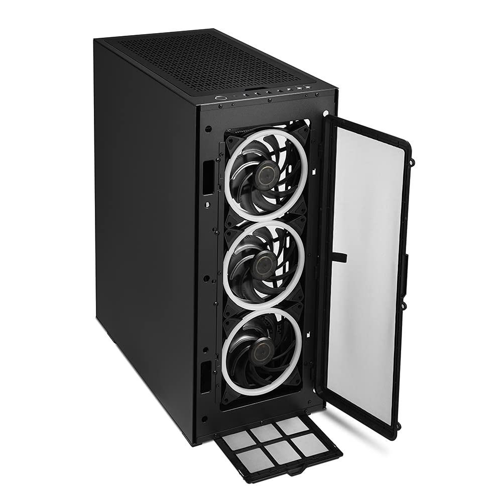 Sharkoon ATX Gaming PC Case REV300 Equipped with 7 ARGB Fans Compatible with ATXE-ATXMicro-ATXMini-ITX Motherboard Tempered Glass USB Type